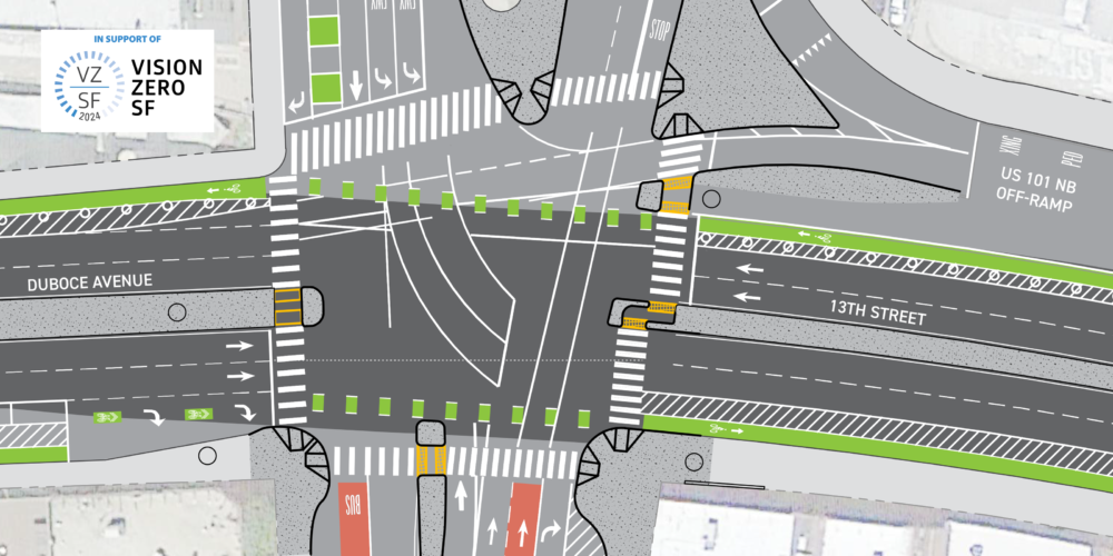 Diagram of road intersection in San Francisco